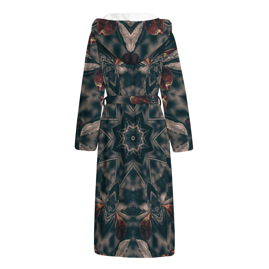 Vintage Kaleidoscope Print Hooded Bathrobe