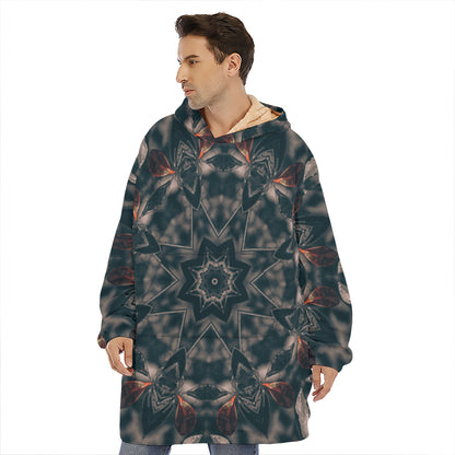 Vintage Kaleidoscope Print Hoodie Blanket