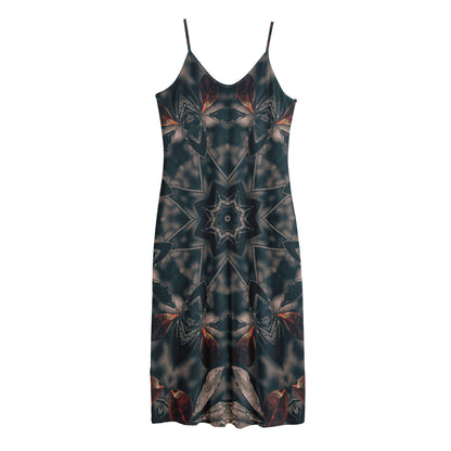 Vintage Kaleidoscope Print Jersey Midi Cami Dress