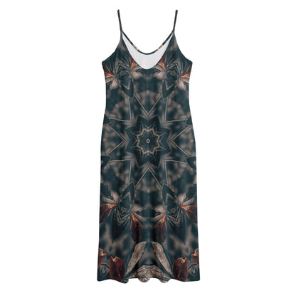 Vintage Kaleidoscope Print Jersey Midi Cami Dress