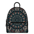 Vintage Kaleidoscope Print Leather Backpack