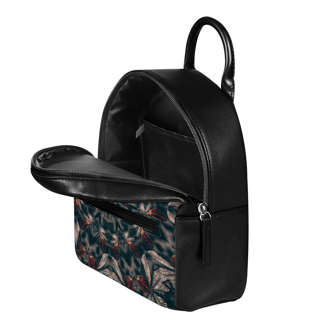 Vintage Kaleidoscope Print Leather Backpack