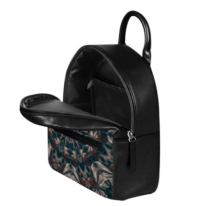 Vintage Kaleidoscope Print Leather Backpack