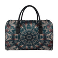 Vintage Kaleidoscope Print Leather Duffel Bag