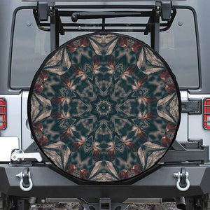 Vintage Kaleidoscope Print Leather Spare Tire Cover