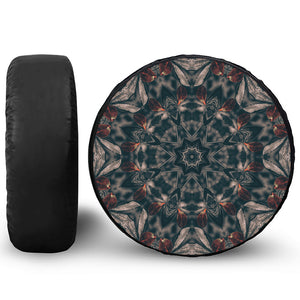 Vintage Kaleidoscope Print Leather Spare Tire Cover