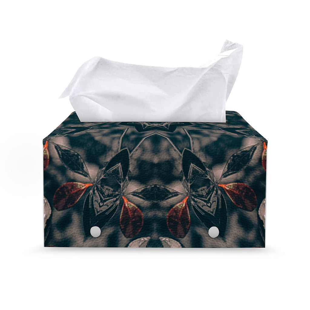 Vintage Kaleidoscope Print Leather Tissue Box Cover