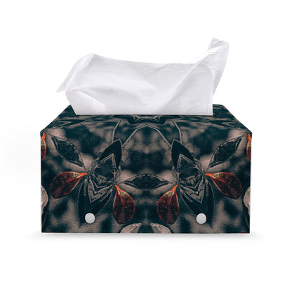 Vintage Kaleidoscope Print Leather Tissue Box Cover