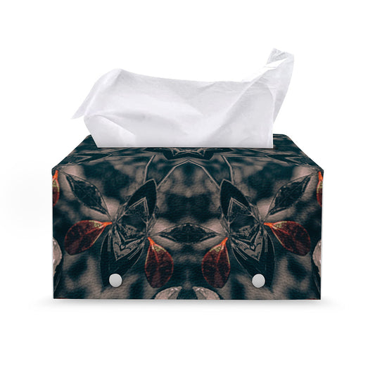 Vintage Kaleidoscope Print Leather Tissue Box Cover