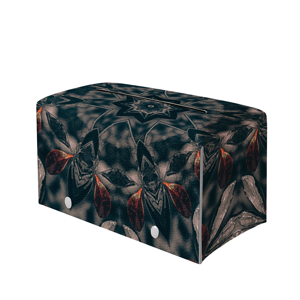 Vintage Kaleidoscope Print Leather Tissue Box Cover