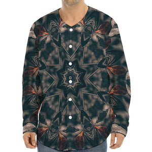 Vintage Kaleidoscope Print Long Sleeve Baseball Jersey