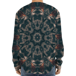 Vintage Kaleidoscope Print Long Sleeve Baseball Jersey