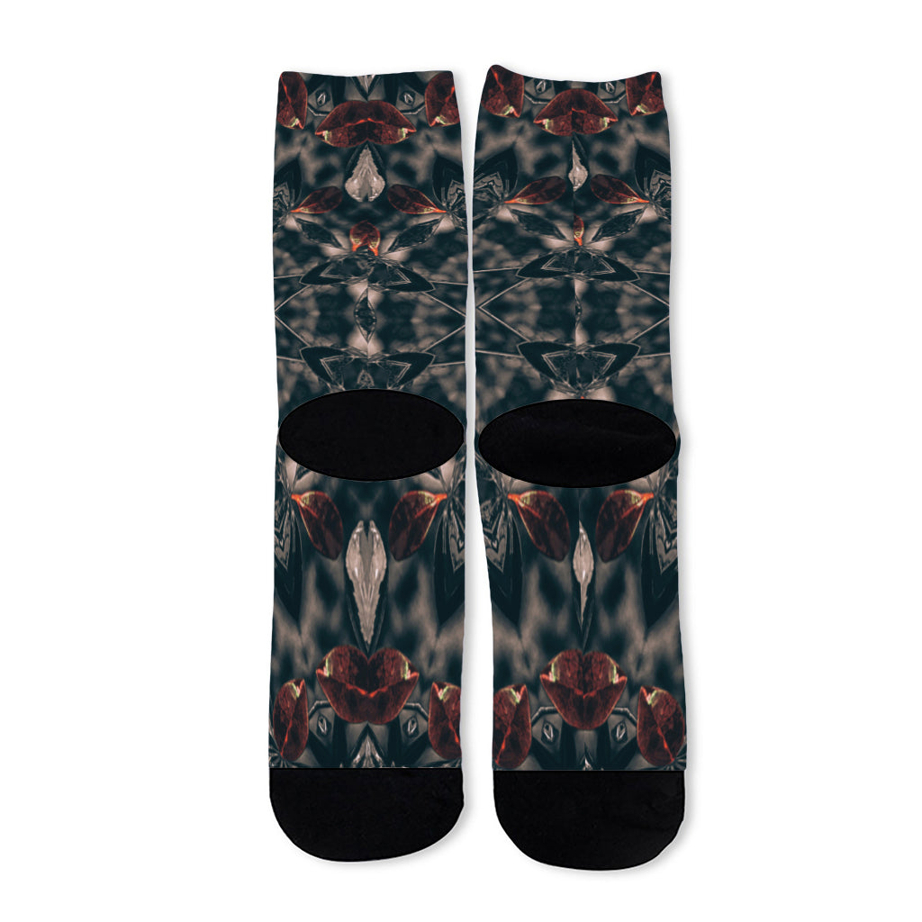 Vintage Kaleidoscope Print Long Socks