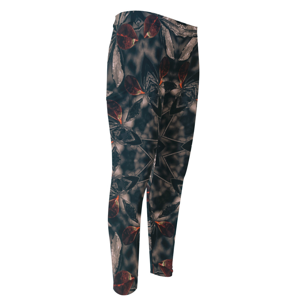 Vintage Kaleidoscope Print Men's Compression Pants
