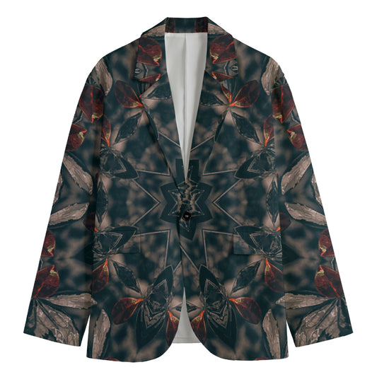 Vintage Kaleidoscope Print Men's Cotton Blazer
