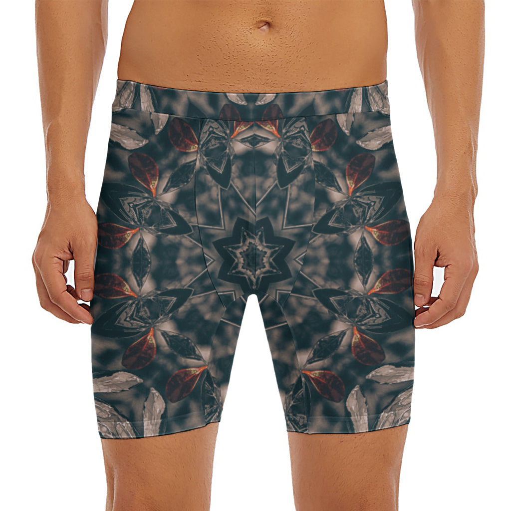 Vintage Kaleidoscope Print Men's Long Boxer Briefs