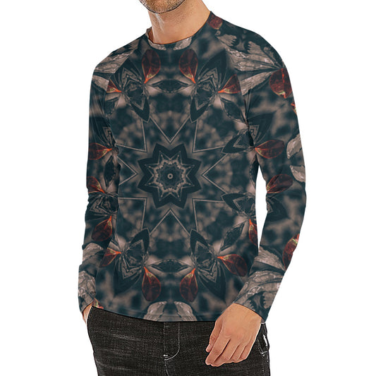 Vintage Kaleidoscope Print Men's Long Sleeve Rash Guard