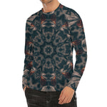 Vintage Kaleidoscope Print Men's Long Sleeve Rash Guard