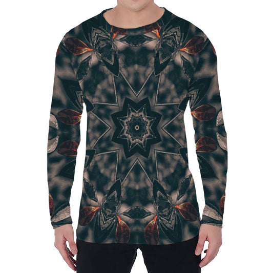 Vintage Kaleidoscope Print Men's Long Sleeve T-Shirt