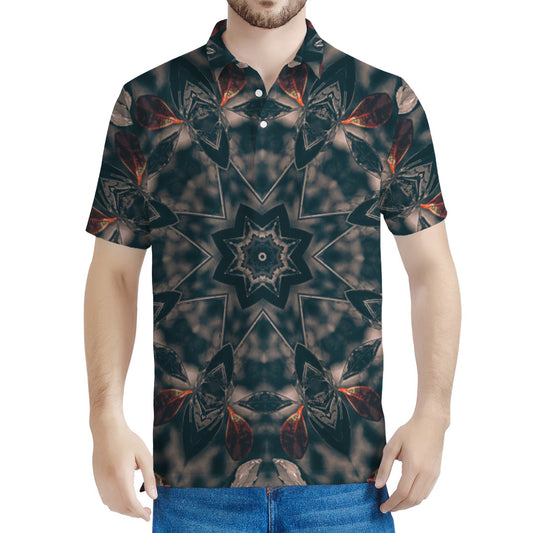 Vintage Kaleidoscope Print Men's Polo Shirt