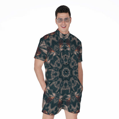 Vintage Kaleidoscope Print Men's Rompers