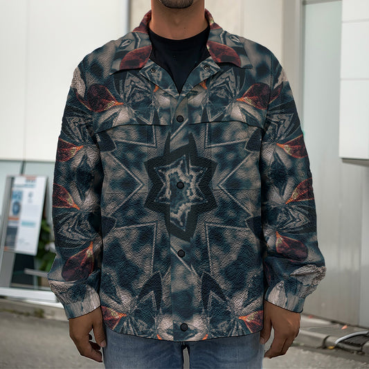 Vintage Kaleidoscope Print Men's Shirt Jacket