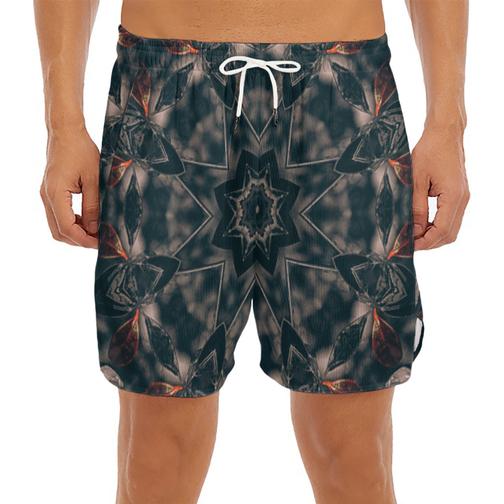 Vintage Kaleidoscope Print Men's Split Running Shorts
