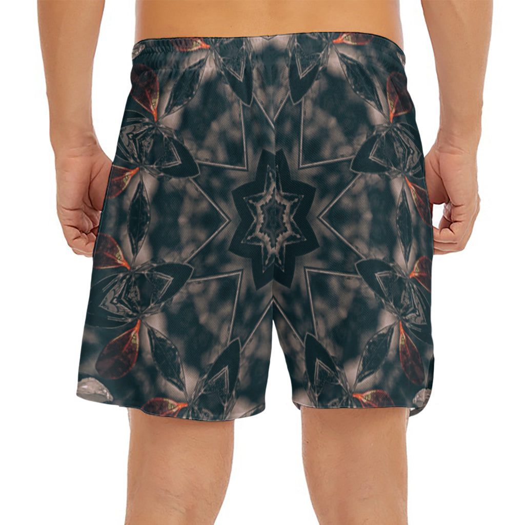 Vintage Kaleidoscope Print Men's Split Running Shorts
