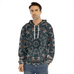Vintage Kaleidoscope Print Men's Velvet Pullover Hoodie