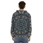 Vintage Kaleidoscope Print Men's Velvet Pullover Hoodie