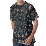 Vintage Kaleidoscope Print Men's Velvet T-Shirt