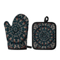 Vintage Kaleidoscope Print Oven Mitt And Pot Holder Set