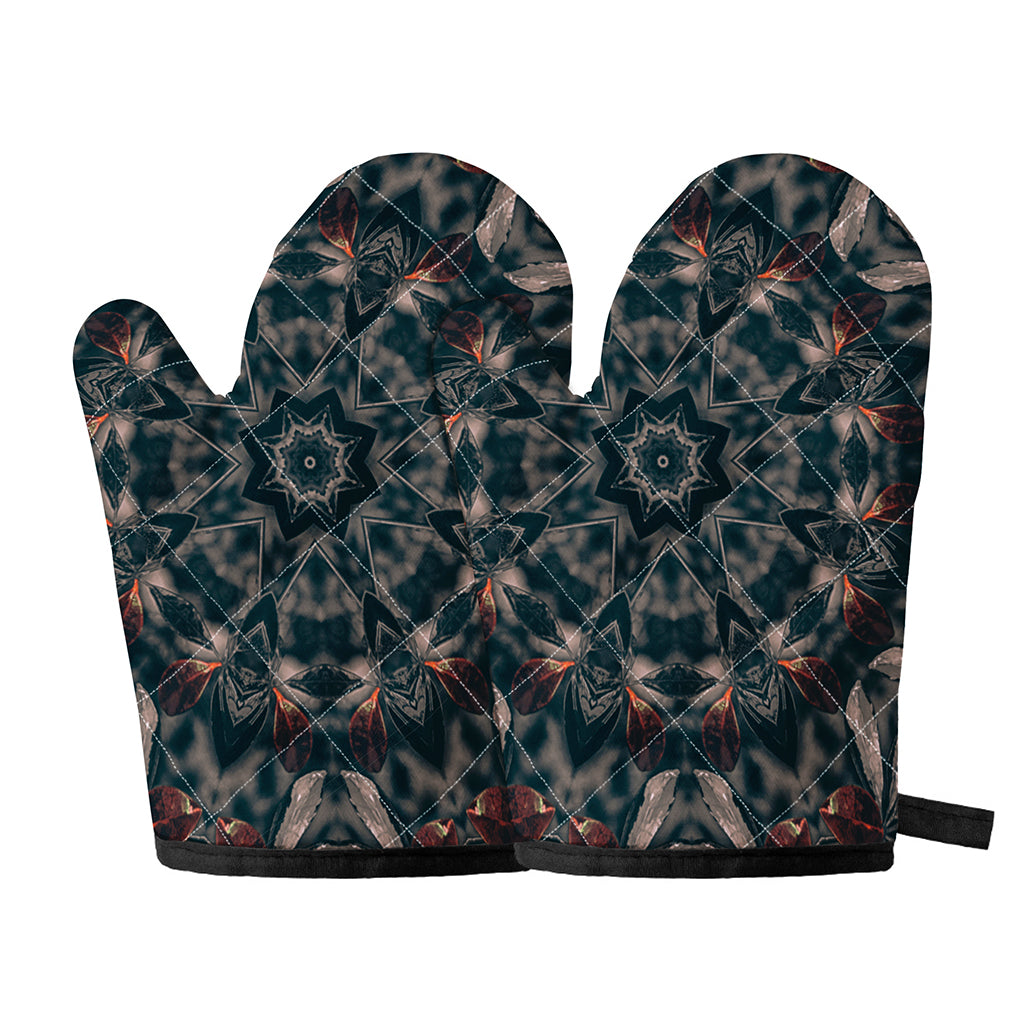 Vintage Kaleidoscope Print Oven Mitts