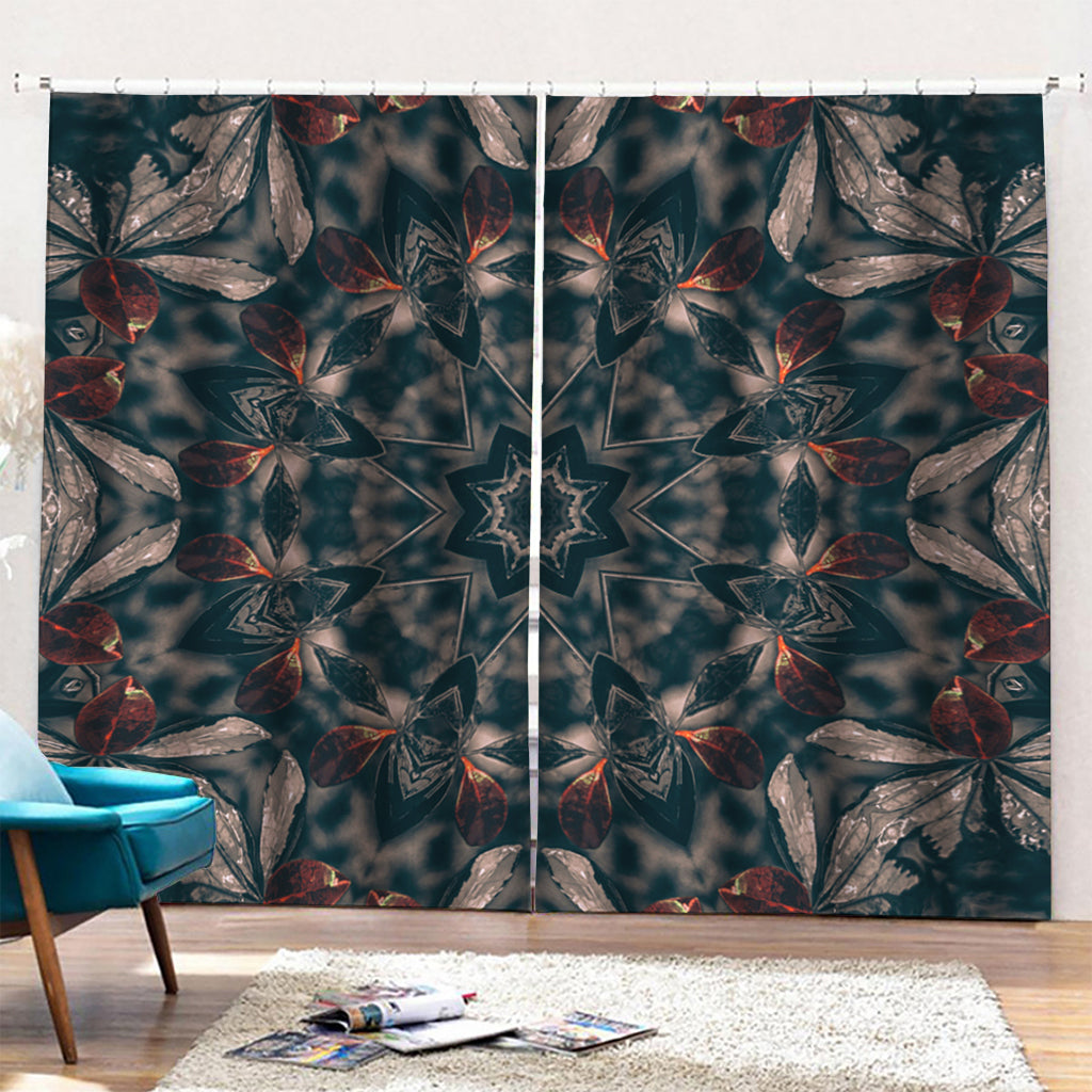 Vintage Kaleidoscope Print Pencil Pleat Curtains