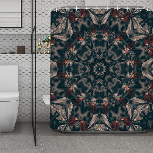 Vintage Kaleidoscope Print Polyester Shower Curtain