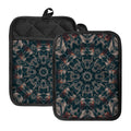 Vintage Kaleidoscope Print Pot Holders With Pocket