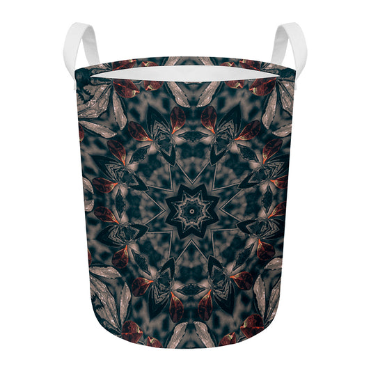 Vintage Kaleidoscope Print Round Laundry Basket