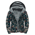 Vintage Kaleidoscope Print Sherpa Lined Zip Up Hoodie