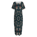 Vintage Kaleidoscope Print Short Sleeve Long Nightdress