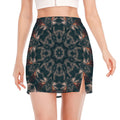 Vintage Kaleidoscope Print Side Slit Mini Skirt
