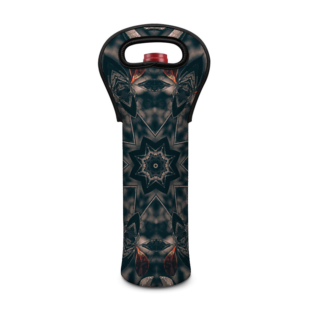Vintage Kaleidoscope Print Single Neoprene Wine Tote