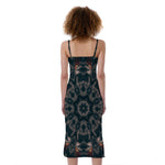 Vintage Kaleidoscope Print Slim Fit Midi Cami Dress