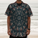 Vintage Kaleidoscope Print Textured Short Sleeve Shirt