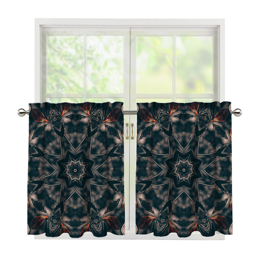 Vintage Kaleidoscope Print Tier Curtains