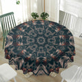 Vintage Kaleidoscope Print Waterproof Round Tablecloth