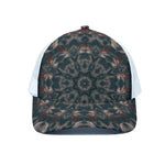 Vintage Kaleidoscope Print White Mesh Trucker Cap