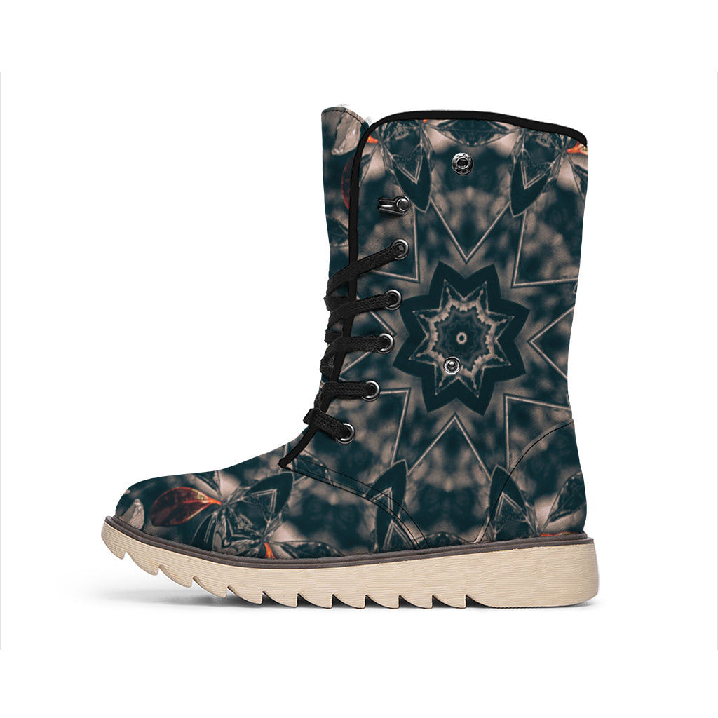 Vintage Kaleidoscope Print Winter Boots
