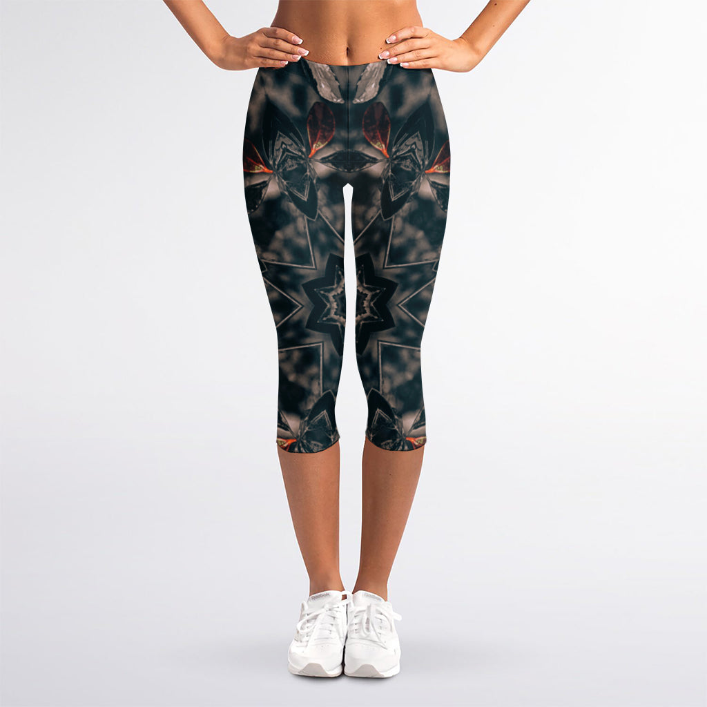 Vintage Kaleidoscope Print Women's Capri Leggings