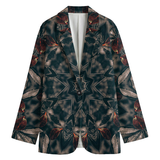 Vintage Kaleidoscope Print Women's Cotton Blazer