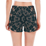 Vintage Kaleidoscope Print Women's Split Running Shorts